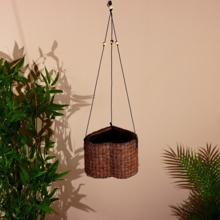 Suspended pot "Love" coconut fiber 19x18x70 cm-2