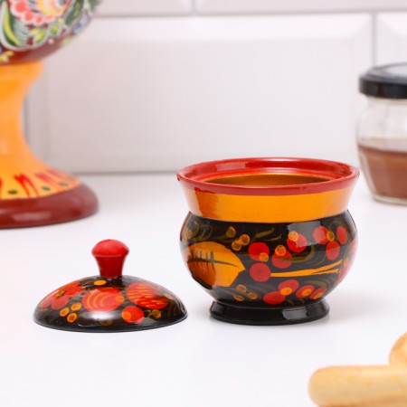 Солонка «Ягодка», 7 х 7 см, хохлома-1