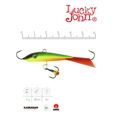 Balancir Lucky John Fin 4 + tee, 6 cm, 26rt blister color-1