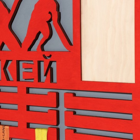 Moar with photo "hockey" red color, 47x27.5 cm-1