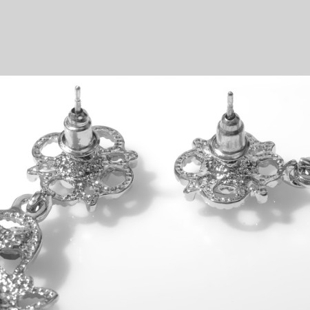 Hanging earrings "Mirror" magical, the color is blue-white in silver-1