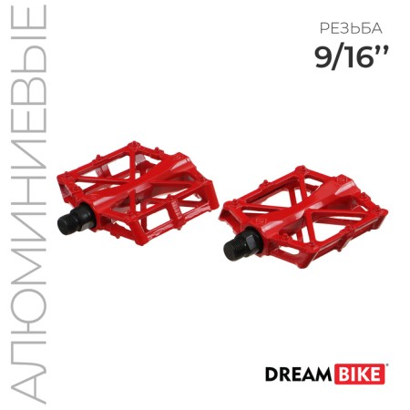 Pedals 9/16 "with a bearing, aluminum, red color