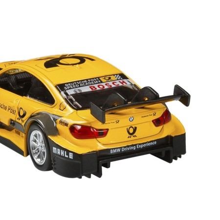 Metal machine BMW M4 1:44, inertia, doors open, yellow color-8