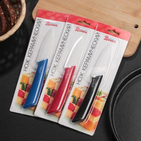 Knock Ceramic “Simple”, blade 8 cm, handle Soft Touch, Mix color-3