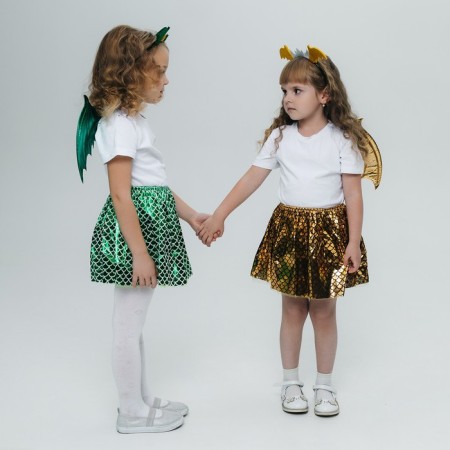 Carnival set "Winter Dragon", yellow color: wings, skirt and rim-6