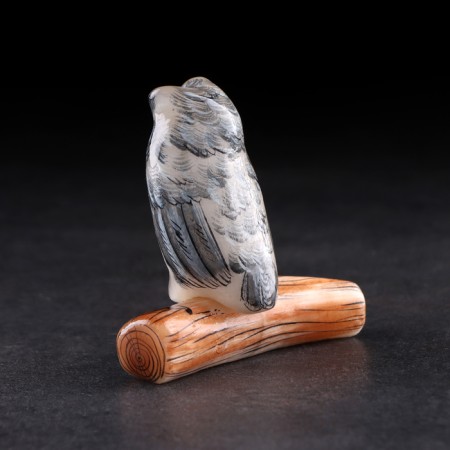 Souvenir "Owl on a log." 8 × 3.5 × 7.5 cm, selenite-2