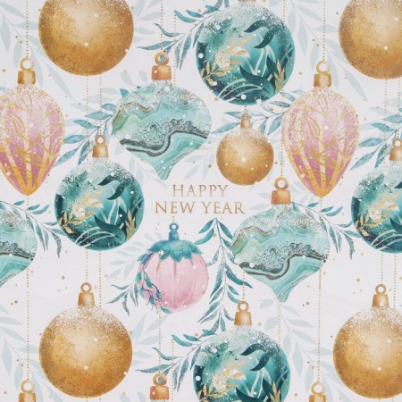 Paper packing glossy bilateral “Christmas tree balls”, 70 x 100 cm, new year-3