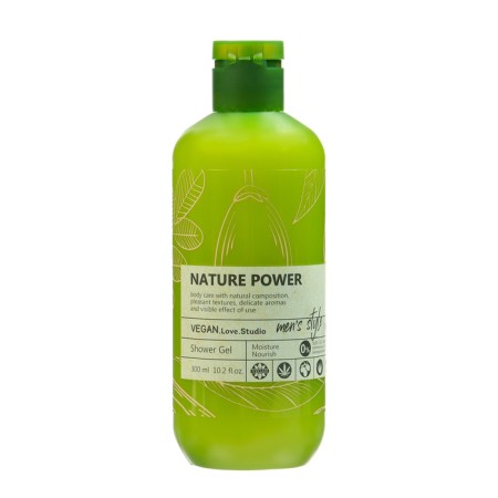 Gift set for men Vegan Love Studio Nature Power: Gel, 300 ml+ shampoo, 300 ml-1