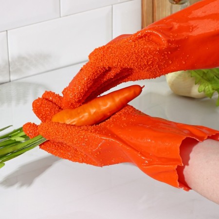 Rubber gloves for cleaning vegetables, fish, one size size-1