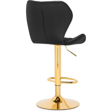 Barrier stool PORCH Metal/Eco -leather, gold/black 48x47x91 cm-3