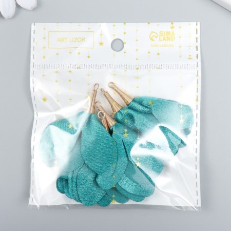Decor for creativity Textile "Bun, coniferous-green color" set 6 pcs 6 cm-3