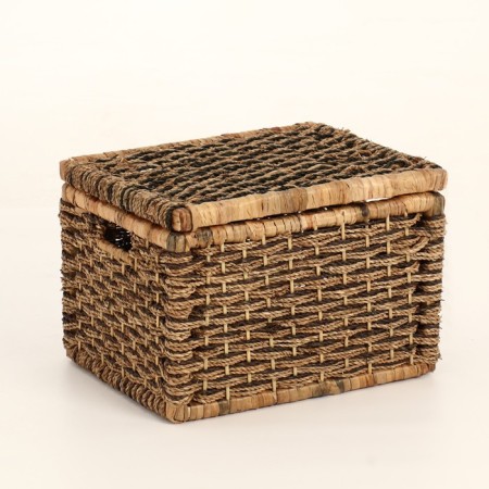 Wicker basket, 44x34x30 cm, reeds, seaweed