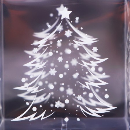 New Year. Box gift New Year folding PVC "Christmas tree" 7 x 7 x 7 cm.-2