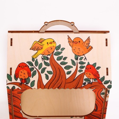 Wooden birdhouse - bird feeder "birds"-3