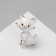Brooch "Kitten" is disheveled, the color is white in gold