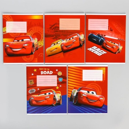 Notebook in a ruler of 12 sheets, 5 types of mix, cover coated cardboard, cars-2