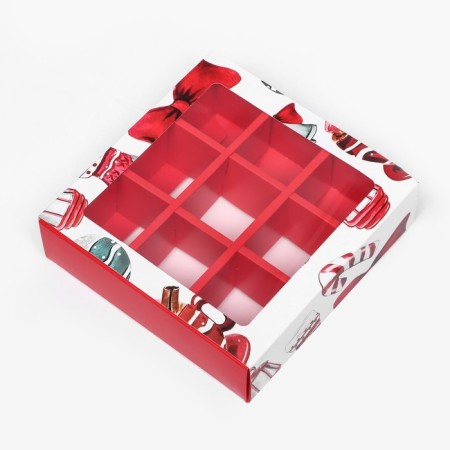 Folding box under 9 sweets, New Year's flashlight, 13.7 x 13.7 x 3.5 cm-6