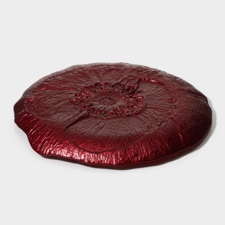 Glass Serving "Flora", d = 21 cm, red color-3