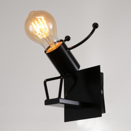 Sconces "man" E27 40W black 11x17x19 cm-2