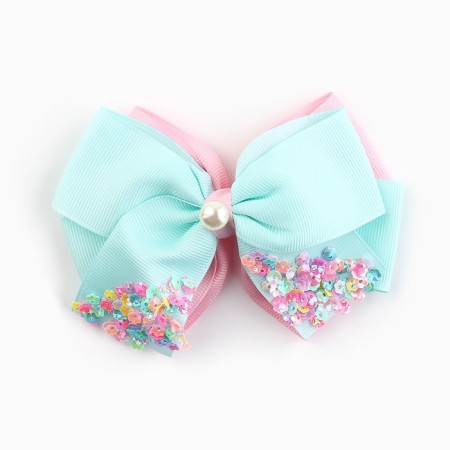 Outlet. Hair bow on a hairpin, 12.5 cm, cold heart-1
