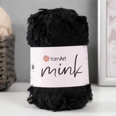 Yarn "mink" 100% polyamide 75m/50g (346 black)