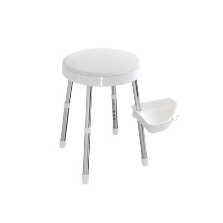 Apollo seat for the bathroom, with a holder, shelf, aluminum, plastic, d = 36 cm, white color-3
