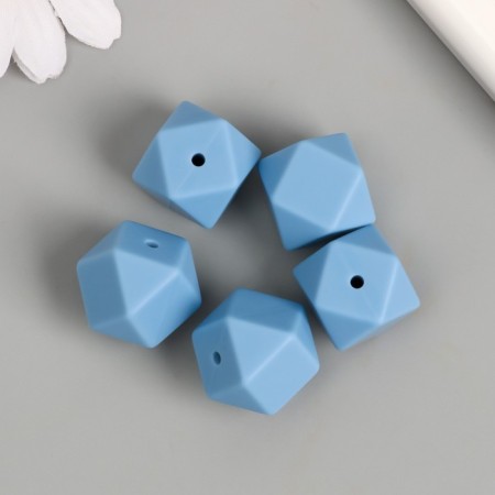 Busina silicone "polyhedron" cold blue d = 1.7 cm-2