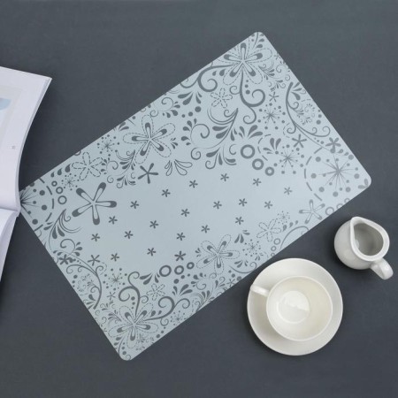 Serving napkin on the table "Flower patterns", 42 × 28 cm, white color-2