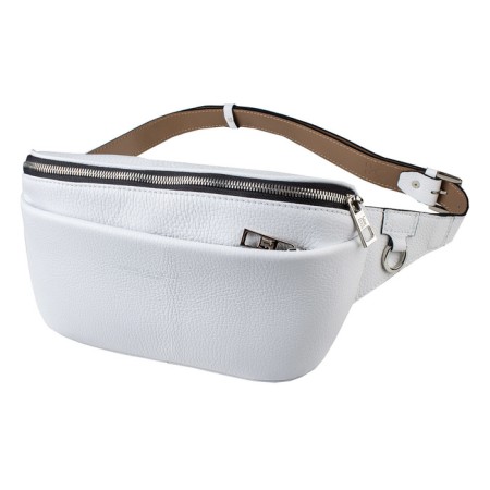 Waist bag, lightning department, adjustable belt, white color