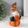 Polystone souvenir "Dwarf riding on pumpkin" 8x7.5x13 cm