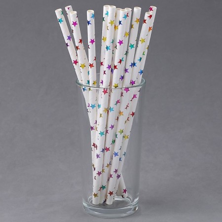 The pipe for the cocktail "Rainbow stars", a set of 12 pcs.-2