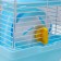 The cage for rodents is equipped, 23 x 19 x 28 cm, blue