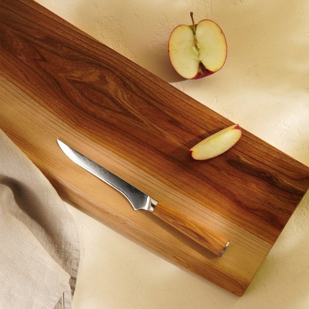 Kitchen knife SL Home "Olivia", collapse, blade 14 cm, damask steel, brown color-3