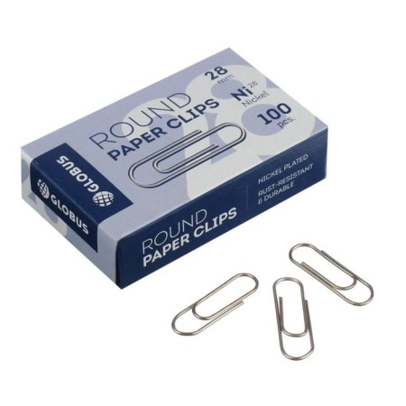 Office clips Globus, 100 pcs., 28 mm, nickel.-3