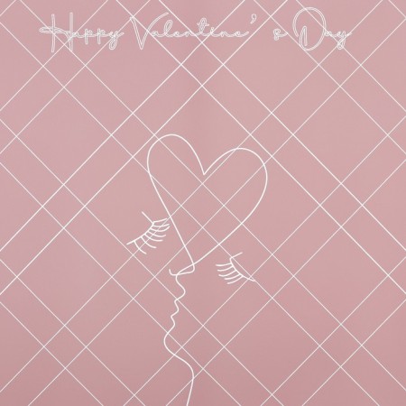 Film for flowers matte, "Happy Valentine's Day", 58x58cm, dark powder-2