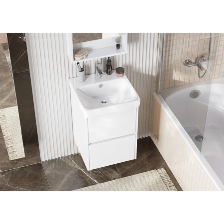 Tumbing under the Aquaton Skandi sink, 45 cm, white matte color, white glossy-4