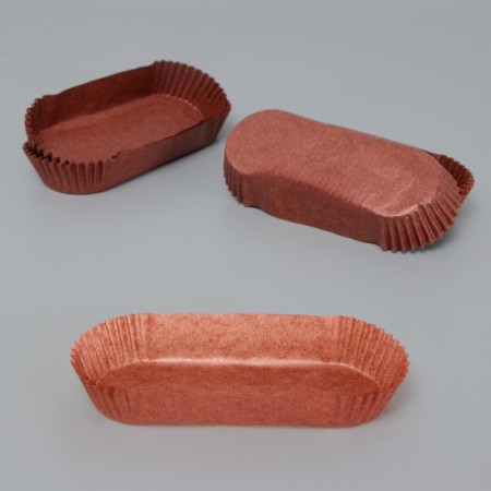 Tartlet, brown, oval shape, 14 x 5 x 2.5 cm