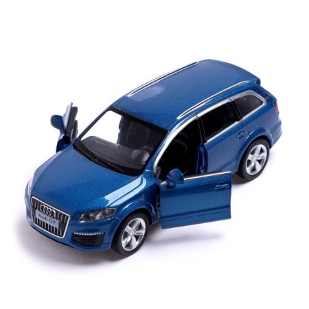 Metal machine Audi Q7 V12, 1:32, doors, inertia, blue color open-2