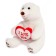 Soft toy "Bear White with Heart", 23 cm