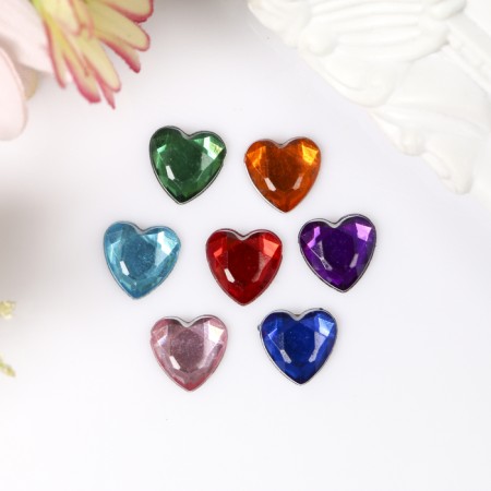 Decorative rhinestones "hearts" 10 x 10 mm (set 10 g)-1