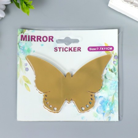 Interior mirror sticker "Openwork" set 3 pcs gold 11x7.5 cm-3