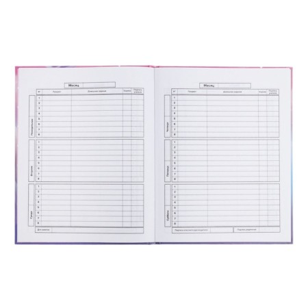 School diary for grades 1-11, 48 sheets "Alice", hard cover, selective pearl varnish, foil embossing, matte lamination, universal cheat sheet, block 65g/m2-7