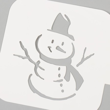 Plastic stencil "Snowman", size 9x9 cm-2