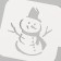 Plastic stencil "Snowman", size 9x9 cm