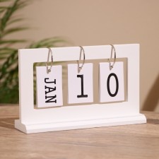Souvenir eternal calendar, tree, 5.5x19.5x13 cm, col. white