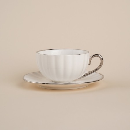 Tea steam porcelain SL Home "Garda", 2 items: a cup 200 ml, a saucer d = 15 cm, white color