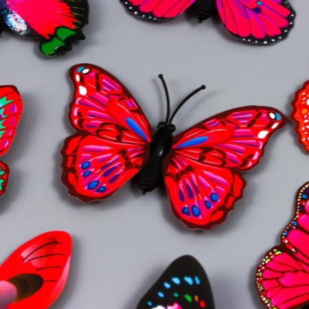 Magnet Plastic "Butterfly single wings pink" 4x6 cm-1