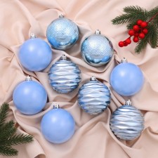 Set of balls plastic D-8 cm, 9 pcs 