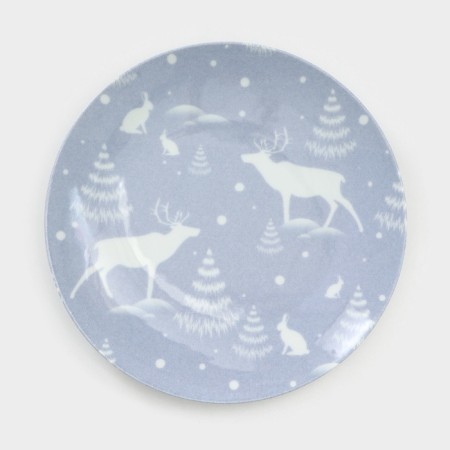 A set of porcelain plates "Winter Forest", 6 objects, d = 24 cm, mix-2