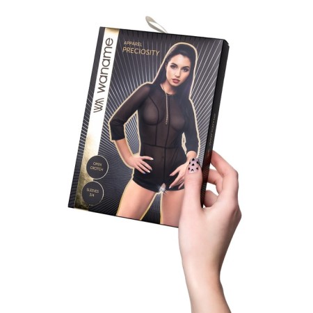 Erotic overalls Waname Preciosity with sleeves ¾ black (50-52)-8